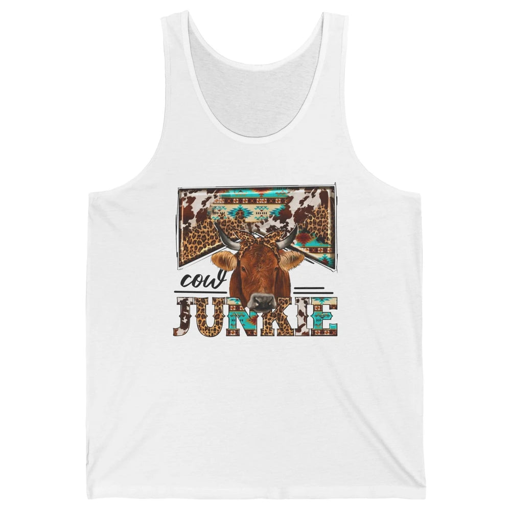 Retro Leopard Bandana Cow Junkie Western Country Farm Animal Unisex Jersey Tank