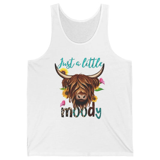 Funny Heifer Cow Just A Little Moody Leopard Western Country Unisex Jersey Tank
