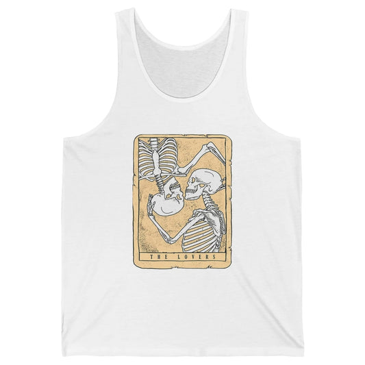 Tarot Card The Lovers Skeleton Couple Funny Skull Vintage Astrology Gothic Happy Valentine's Day Unisex Jersey Tank