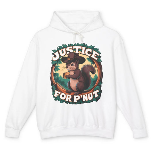Justice For P'Nut Cute Peanut Squirrel Cowboy Funny Rodeo Howdy Western Country Unisex Lightweight Hoodie