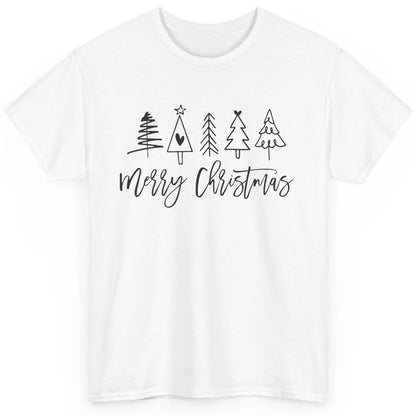 Merry Christmas Tree Heart Doodle Drawing Christmas Costume Classic Unisex T-Shirt