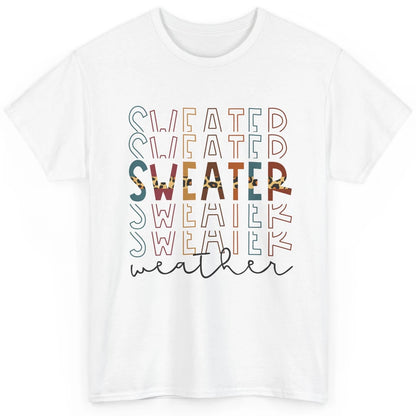 Fall Sweater Weather Leopard Thanksgiving Christmas Costume Classic Unisex T-Shirt