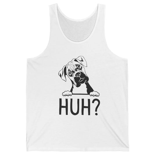 Funny Boxer Dog Black White Huh? Dog Boxer Lovers Gift Unisex Jersey Tank
