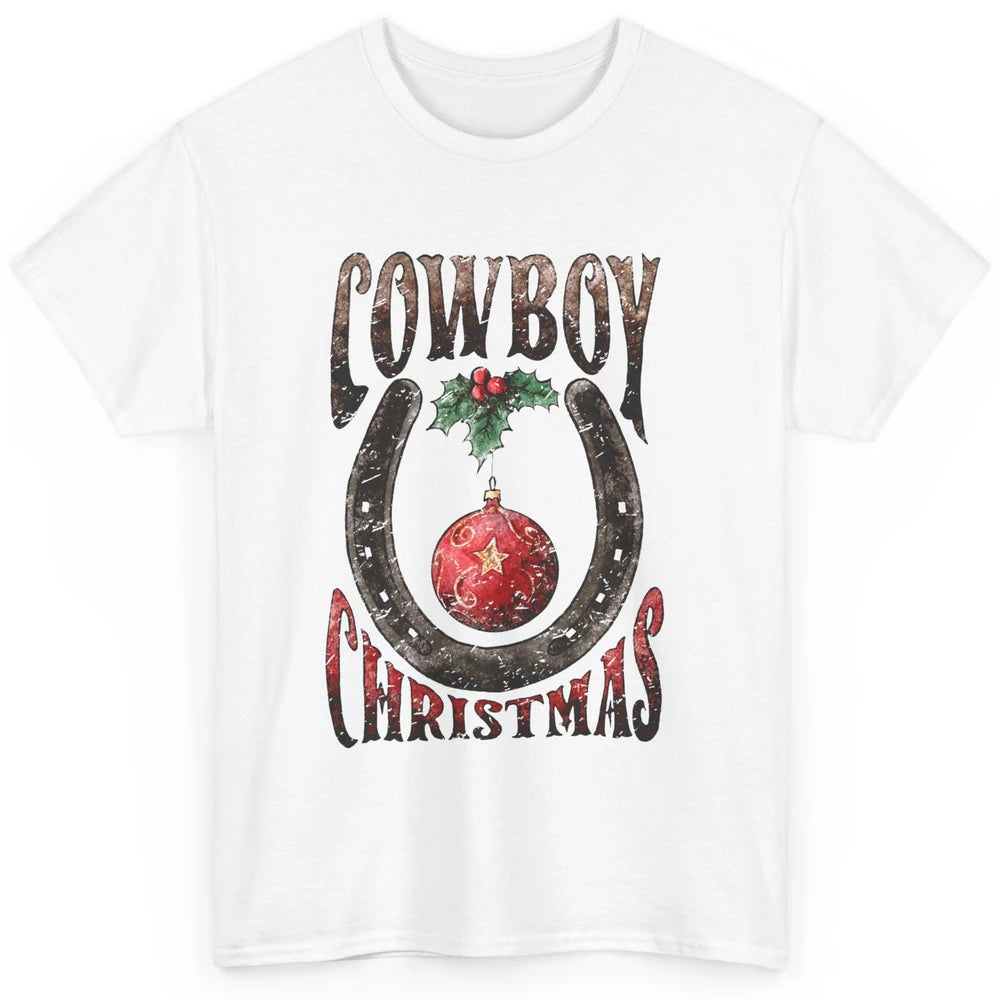 Christmas Cowboy Horseshoe Xmas Balls Western Christmas Classic Unisex T-Shirt