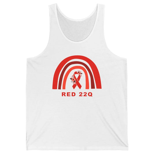 22Q Deletion/DiGeorge Syndrome Awareness Floral Red Rainbow Unisex Jersey Tank