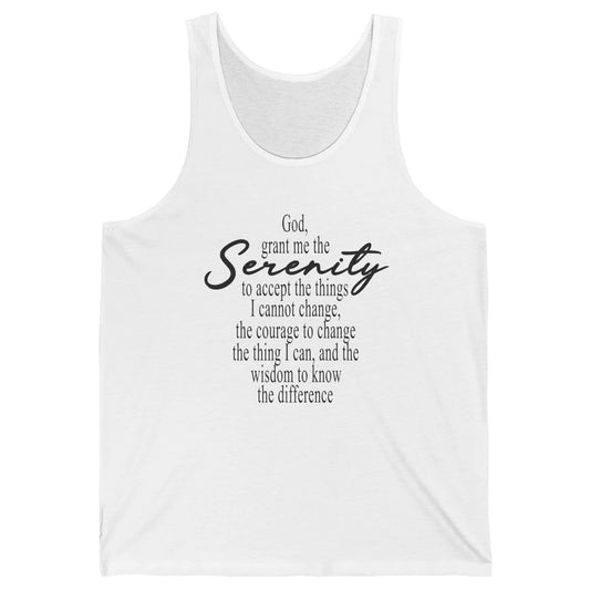 Christian God Grant Me The Serenity To Accept Prayer Faith Unisex Jersey Tank