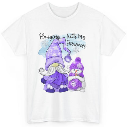 Retro Christmas Snowman And Gnome Hanging With My Snowmies Classic Unisex T-Shirt