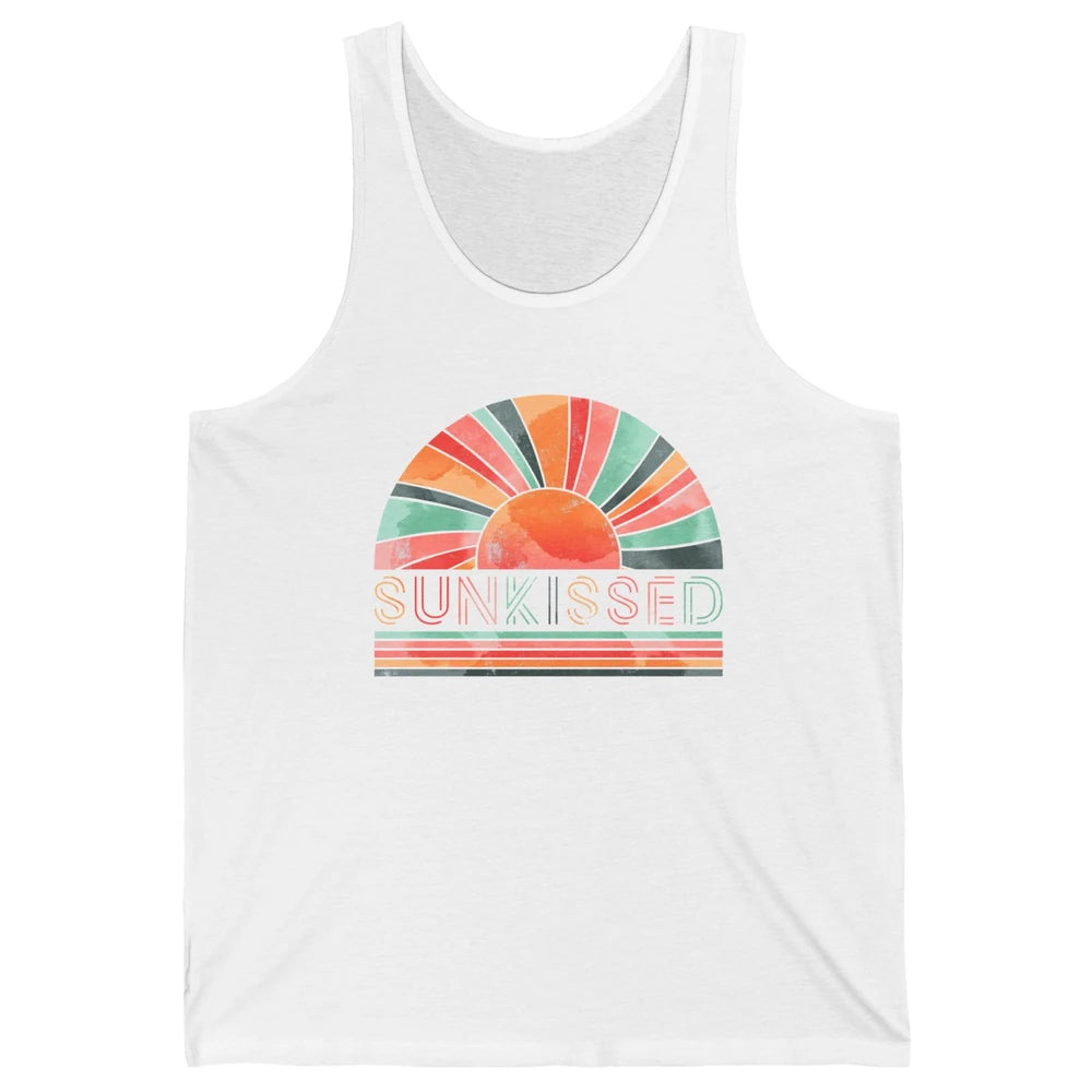 Retro Rainbow Sunkissed Summer Beach Life Vintage Boho Unisex Jersey Tank