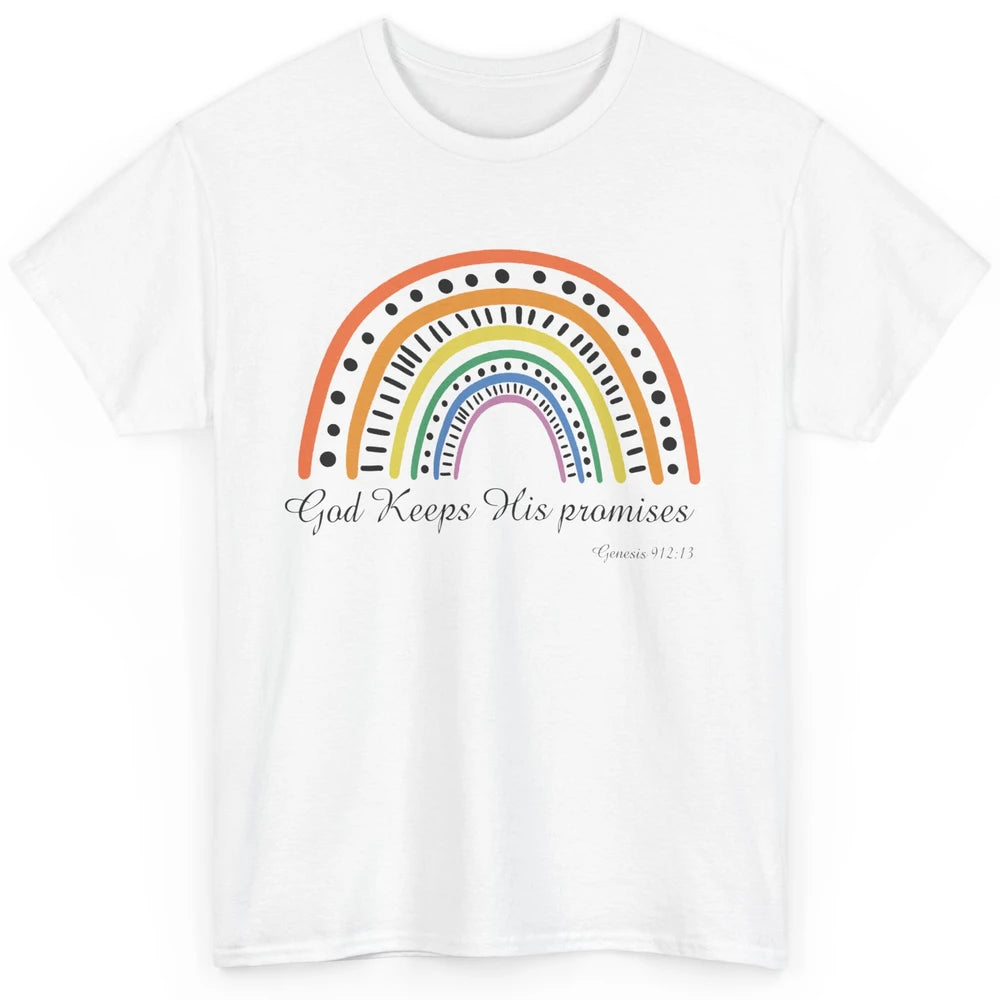 Retro Rainbow God Keeps His Promises Christian Religious Classic Unisex T-Shirt