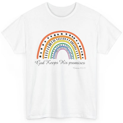 Retro Rainbow God Keeps His Promises Christian Religious Classic Unisex T-Shirt