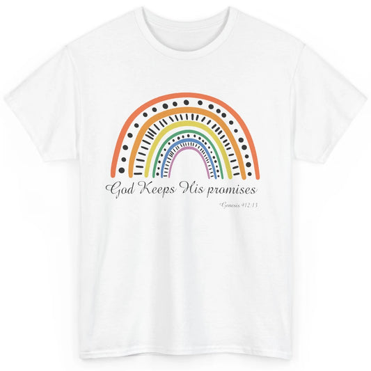 Retro Rainbow God Keeps His Promises Christian Religious Classic Unisex T-Shirt