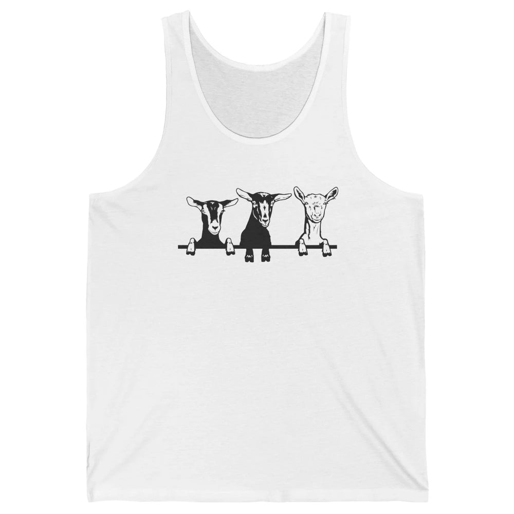 Cute Goats Farm Funny Face Farming Animal Mate Woman Men Unisex Jersey Tank