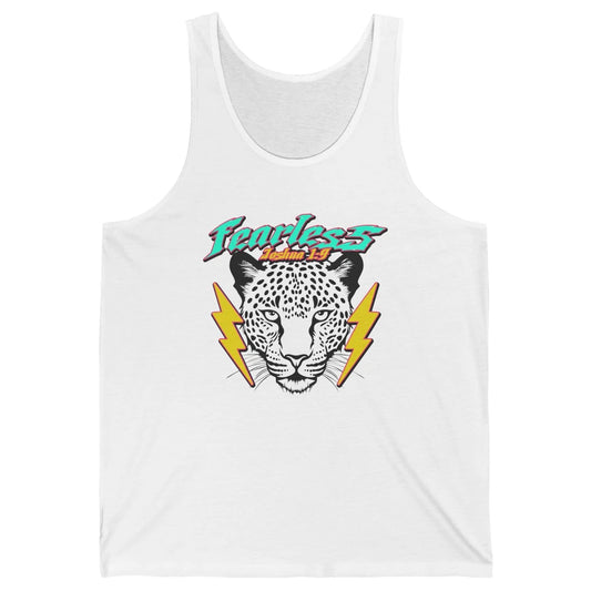 Christian Cheetah Fearless Bible Lightning Bolt Religious Unisex Jersey Tank