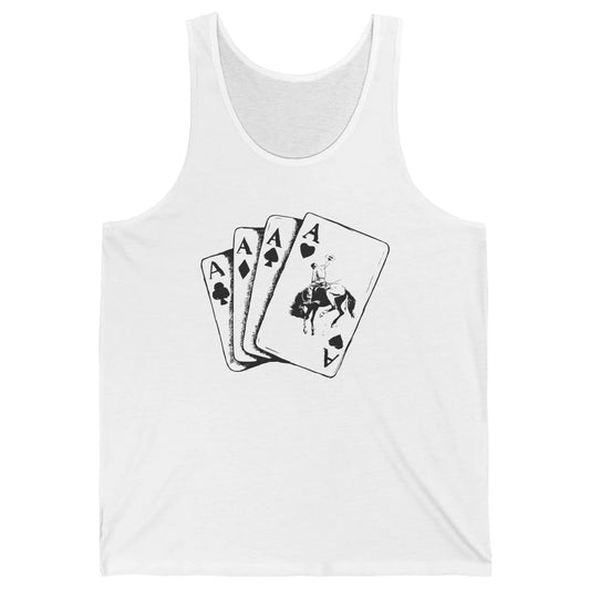 Punchy Cowboy Hold Your Horses Cards Western Country Rodeo Unisex Jersey Tank