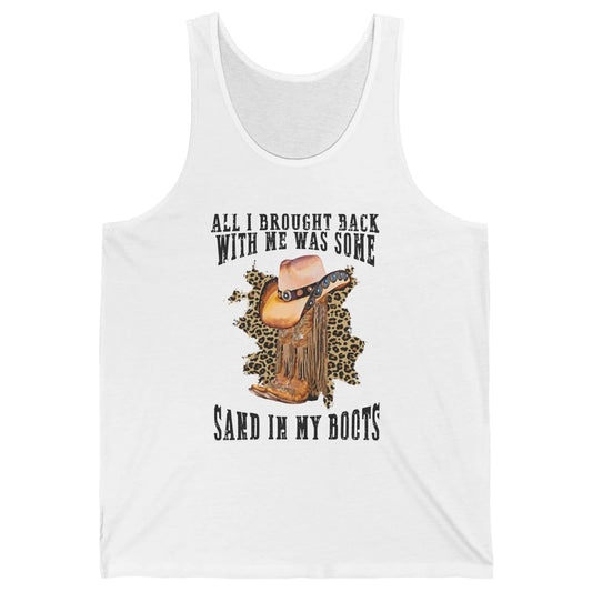 Retro Leopard Sand In My Boot Western Country Cowgirl Cowboy Unisex Jersey Tank