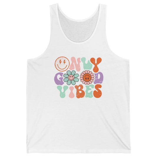 Retro Good Vibes Only Daisy Sunflower Positive Mind And Life Unisex Jersey Tank