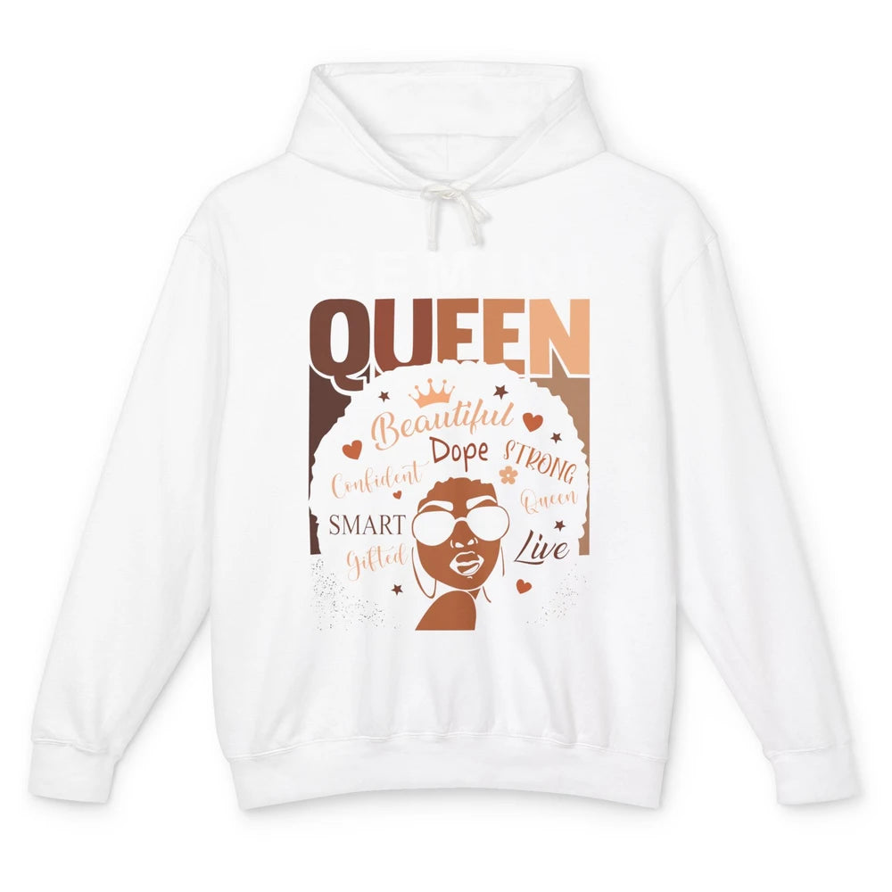 Afro Girl Melanin Gemini Queen Born in June Black Queen Gift Unisex Lightweight Hoodie
