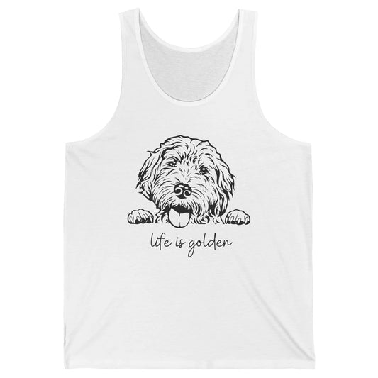 Life is Golden Dog Mom Goldendoodle Mama Mother's Day Gift Unisex Jersey Tank