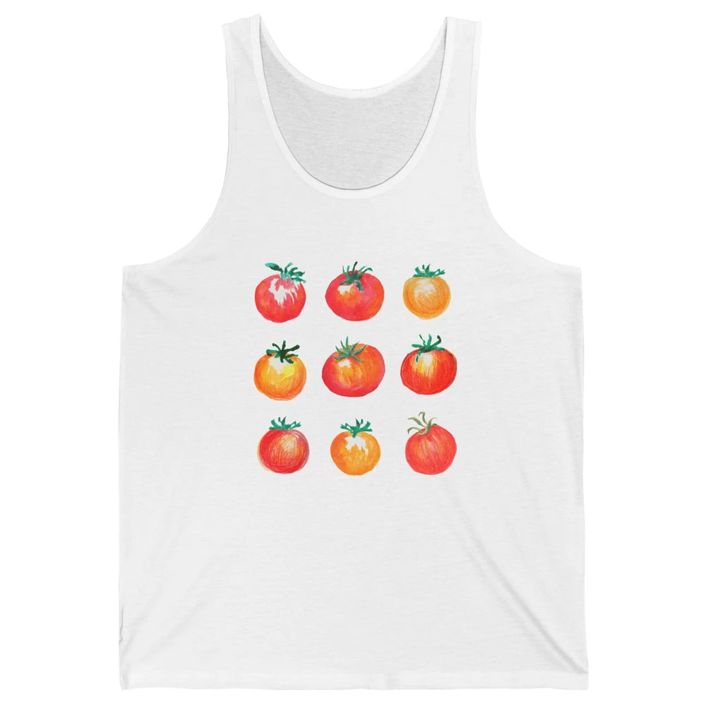 Funny Tomato Pun Hand Draw Tomatoes Watercolor Summer Foodie Unisex Jersey Tank