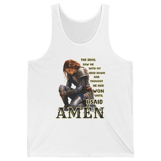 Knight Templar Christian The Devil Saw Me With My Head Down Unisex Jersey Tank
