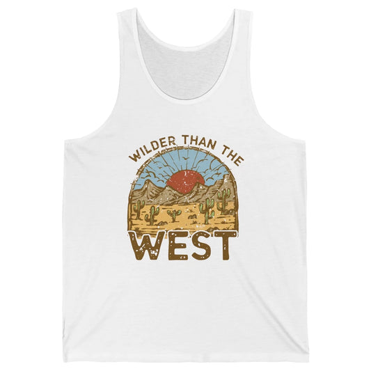 Retro Wilder Than The West Western Country Sunset Desert Unisex Jersey Tank