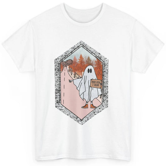 Funny Ghost Need Ride To Salem Witch Halloween Costume Classic Unisex T-Shirt