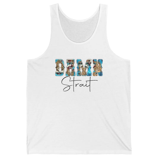 Leopard Turquoise Damn Strait Western Country Music Cowboy Unisex Jersey Tank