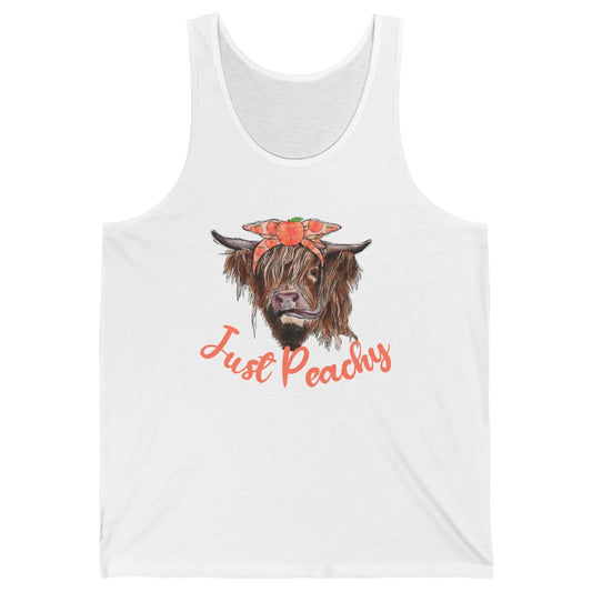 Highland Cow Bandana Just Peachy Western Country Peach Lover Unisex Jersey Tank