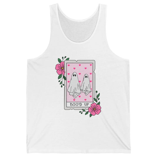 Floral Bood Up Tarot Card Valentines Day Spooky Ghost Couple Unisex Jersey Tank