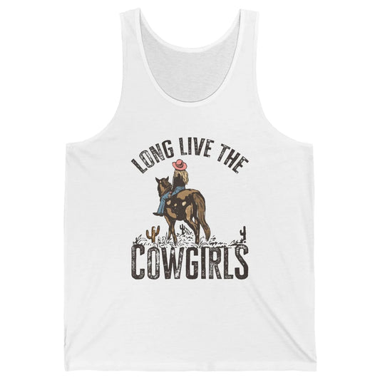 Retro Long Live The Cowgirls Horseback Rider Western Country Unisex Jersey Tank