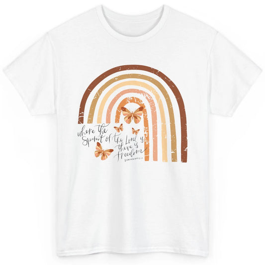 Retro Rainbow Christian Where Spirit Of The Lord Is Bible Classic Unisex T-Shirt