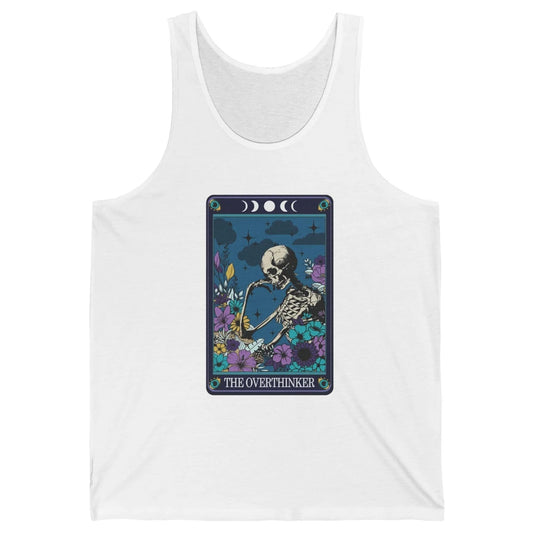 Floral Skeleton The Overthinker Tarot Card Halloween Costume Unisex Jersey Tank
