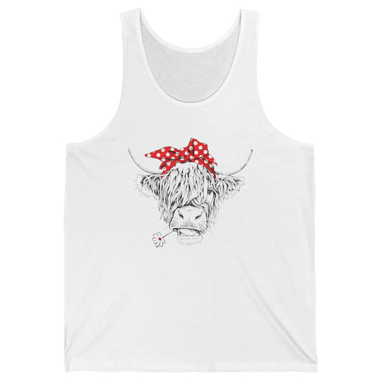 Funny Highland Cow Not Today Heifer Cow Lovers Farmer Gift Unisex Jersey Tank