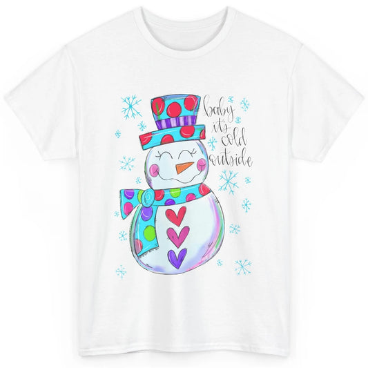 Winter Snowman Baby It's Cold Outside Christmas Hand Drawn Classic Unisex T-Shirt