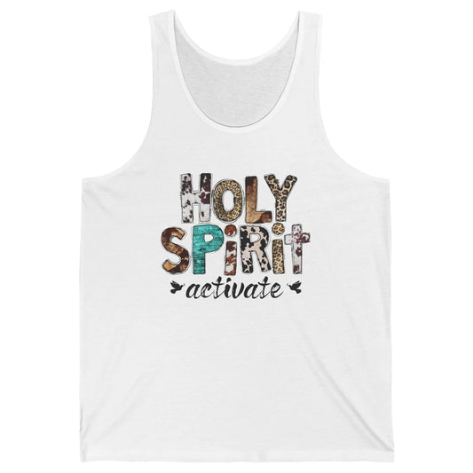 Retro Leopard Holy Spirit Activate Cowboy Rodeo Western Girl Unisex Jersey Tank