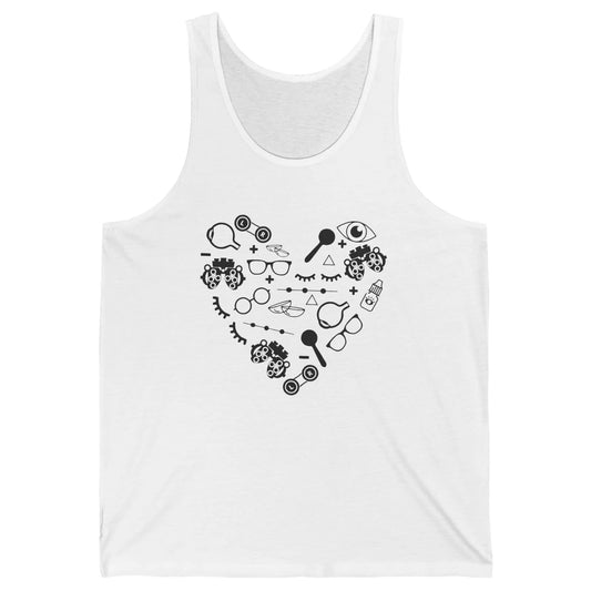 Optometry Symbols Heart Eyeglasses Spectacles Optician Life Unisex Jersey Tank