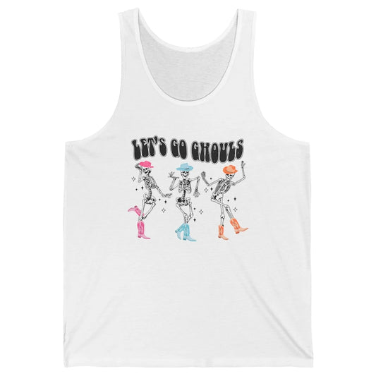 Dancing Skeleton Cowboy Let's Go Ghouls Western Halloween Unisex Jersey Tank