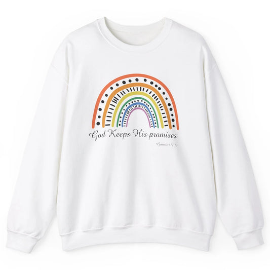 Retro Rainbow God Keeps His Promises Christian Religious Unisex Crewneck Sweatshirt